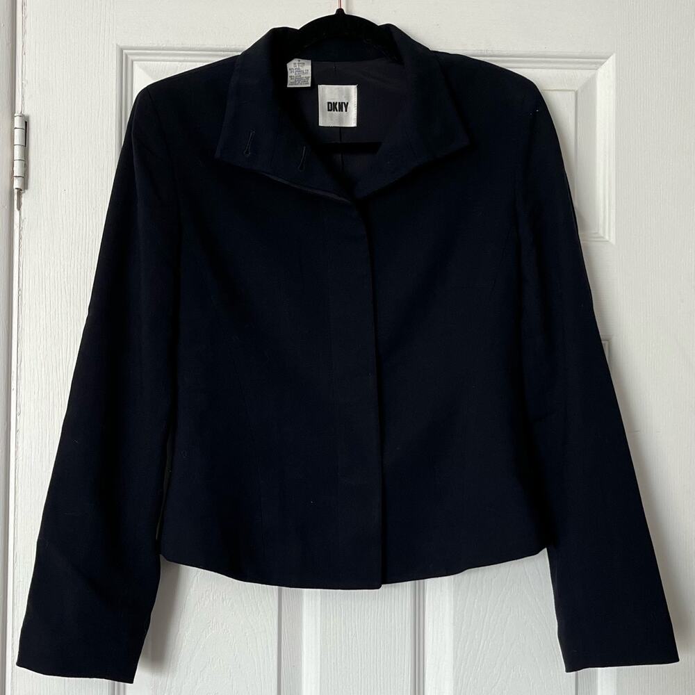 Dkny Hidden Placket Button Jacket - Size 8 - image 1